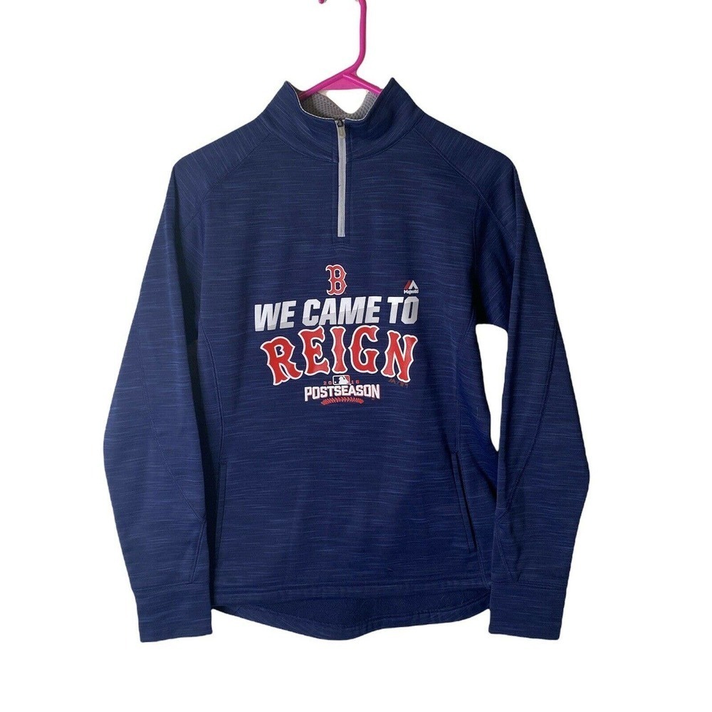 Boston Red Sox Majestic Sz Medium Women 2015 Postseason 1/4 Zip Sweatshirt